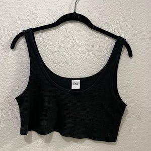 Aritzia TNA Black Ribbed Tank Top